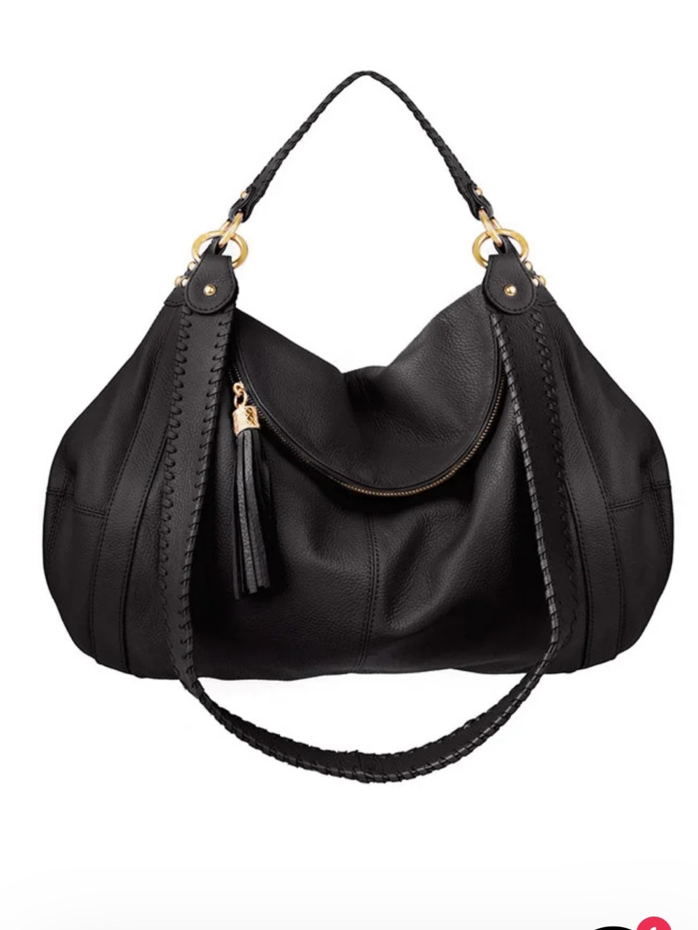 Black Leather Tassel Hobo Bag - onna Ehrlich